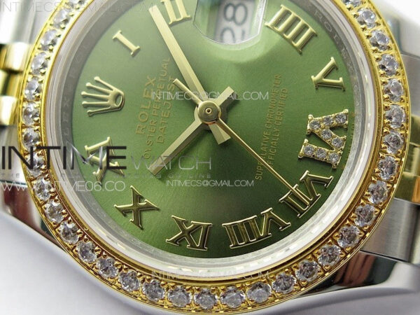 Datejust 28mm 279179 SS/YG APSF Best Edition Green Dial Roman Markers on SS/YG Jubilee Bracelet NH05 - Image 6