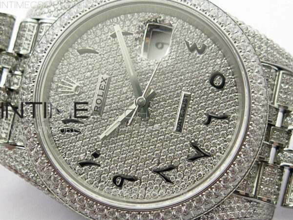 DateJust 41 126334 Full Paved Diamonds BP Best Edition Diamond Dial Arabic Markers on Jubilee Bracelet A2824 - Image 5