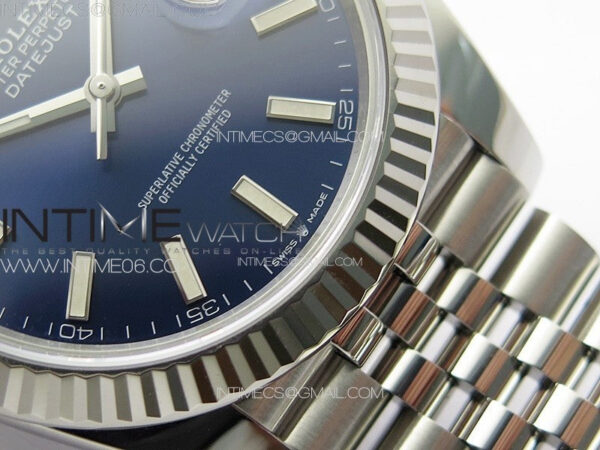 DateJust 41 126334 Clean 1:1 Best Edition 904L Steel Blue Stick Dial on Jubilee Bracelet VR3235 - Image 6