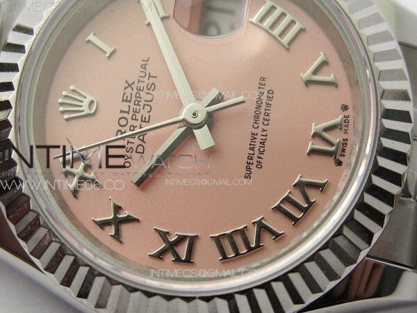 Datejust 28mm 279179 SS APSF Best Edition Pink Dial Roman Markers on SS Jubilee Bracelet NH05 - Image 6