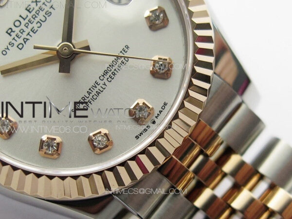DateJust 31mm 178271 SS/RG APSF Best Edition Silver Dial Crystal Markers on Jubilee Bracelet A2824 - Image 6