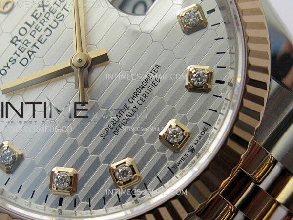 DateJust 36 SS 126231 904L SS/RG VSF 1:1 Best Edition Silver Fluted Dial Diamonds Markers on Jubilee Bracelet VS3235 - Image 6