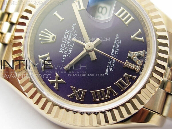 Datejust 28mm 279179 RG APSF Best Edition Blue Dial Roman Markers on SS Jubilee Bracelet NH05 - Image 6