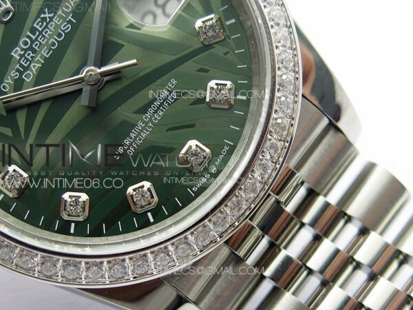 DateJust 36 SS 126233 Diamonds Bezel JDF 1:1 Best Edition New Green Dial on Jubilee SS Bracelet - Image 6