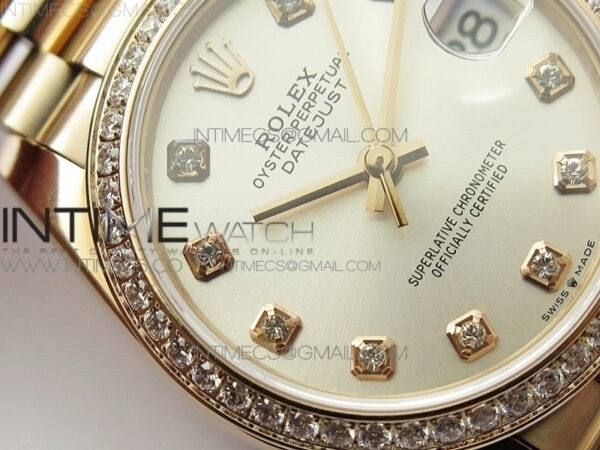 Datejust 31mm 278275 RG Dia Bezel BP Best Edition Silver Crystal Markers Dial on RG President Bracelet - Image 5