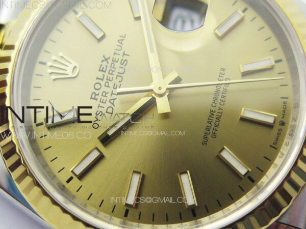DateJust 36 904L SS/YG 126233 VSF 1:1 Best Edition Gold Stick Dial on Jubilee Bracelet VS3235 - Image 7