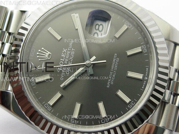 DateJust 41 126334 Clean 1:1 Best Edition 904L Steel Gray Stick Dial on Jubilee Bracelet VR3235 - Image 7