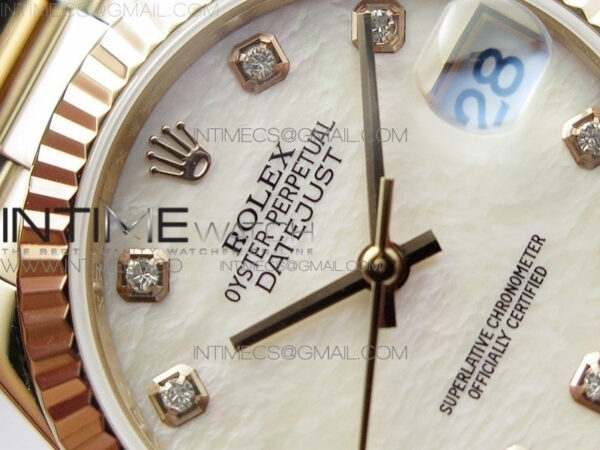 Datejust 31mm 278275 RG BP Best Edition White MOP Crystal Markers Dial on RG President Bracelet - Image 6