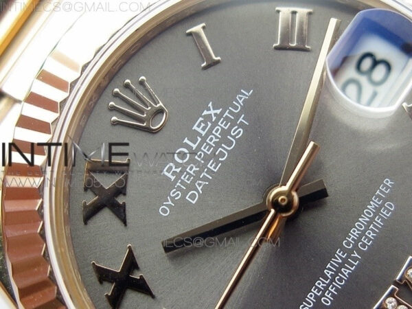 Datejust 31mm 278275 RG BP Best Edition Gray Roman Markers Dial @6 Dia on RG President Bracelet - Image 8