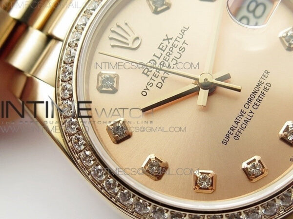 Datejust 31mm 278275 RG Dia Bezel BP Best Edition RG Crystal Markers Dial on RG President Bracelet - Image 7