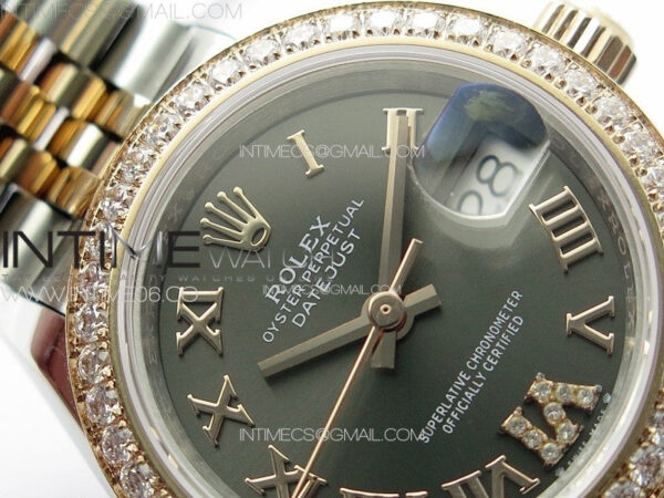 Datejust 28mm 279179 SS/RG APSF Best Edition Gray Dial Roman Markers on SS/RG Jubilee Bracelet NH05 - Image 7