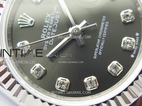 Datejust 28mm 279179 SS APSF Best Edition Gray Dial Crystals Markers on SS Jubilee Bracelet NH05 - Image 9