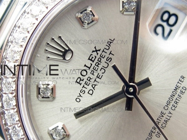 Datejust 31mm 278275 SS Crystal bezel BP Best Edition Silver Dial(@6 Crystal Marker) on SS President Bracelet - Image 7