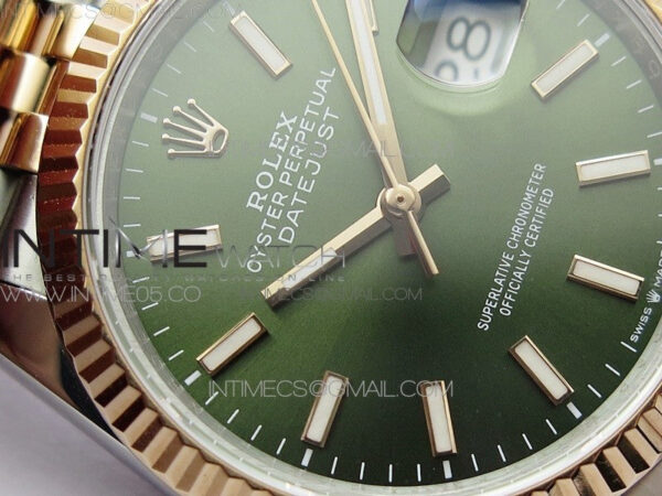 Datejust 36mm 116231 SS/RG BP 1:1 Best Edition Green Dial Stick Markers On SS/RG Jubilee Bracelet A2824 - Image 7