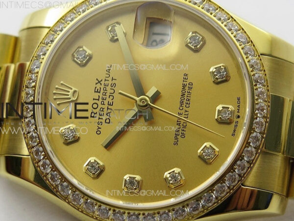 DateJust 31mm 178271 YG APSF Best Edition YG Dial Crystal Markers on President Bracelet A2824 - Image 7