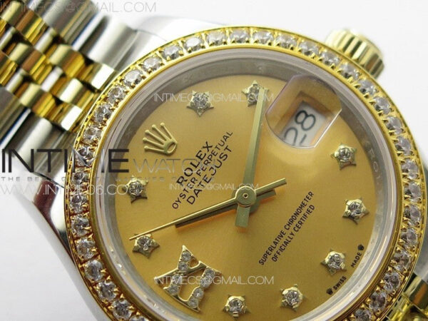 Datejust 28mm 279179 SS/YG APSF Best Edition Gold Dial Stars Crystals Markers on SS/YG Jubilee Bracelet NH05 - Image 7
