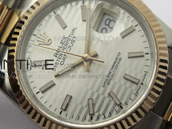 DateJust 36 SS/RG 126231 BP 1:1 Best Edition Silver Dial on Oyster Bracelet - Image 6
