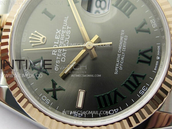 DateJust 36 SS 126231 904L SS/RG VSF 1:1 Best Edition Gray Dial Roman Markers on Jubilee Bracelet VS3235 - Image 7