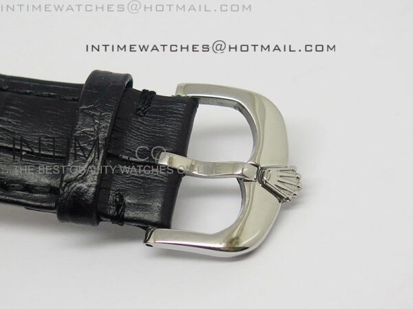 Cellini Date BP Maker SS Diam Bezel Black Dial on Black Leather Strap - Image 7