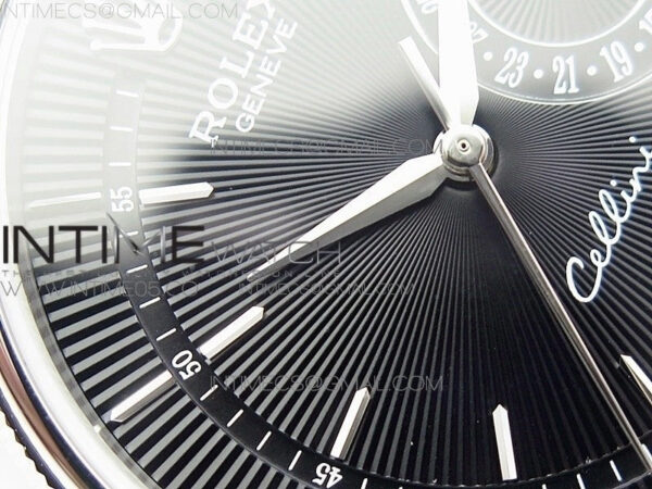 Cellini 50519 Real Date SS BP Best Edition Black Dial Sticks Markers on Black Leather Strap SA3165 - Image 7