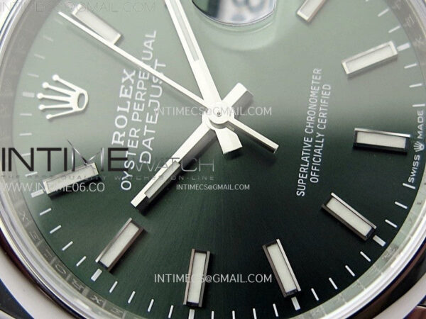 DateJust 36 SS 126200 904L Steel VSF 1:1 Best Edition Green Dial Sticks Markers on Jubilee Bracelet VS3235 - Image 7