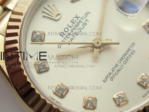 Datejust 31mm 278275 RG BP Best Edition Silver Crystals Markers Dial on RG President Bracelet - Image 6