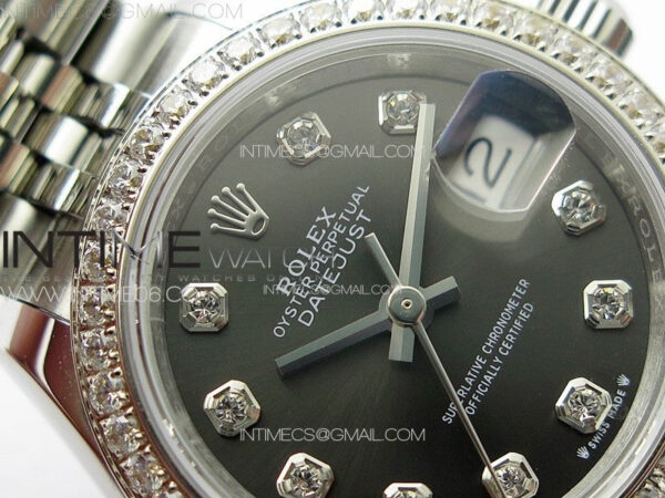 Datejust 28mm 279179 SS/Crystals APSF Best Edition Gray Dial Crystals Markers on SS Jubilee Bracelet NH05 - Image 7