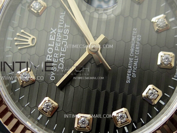DateJust 36 SS 126231 904L SS/RG VSF 1:1 Best Edition Gray Fluted Dial Diamonds Markers on Jubilee Bracelet VS3235 - Image 7