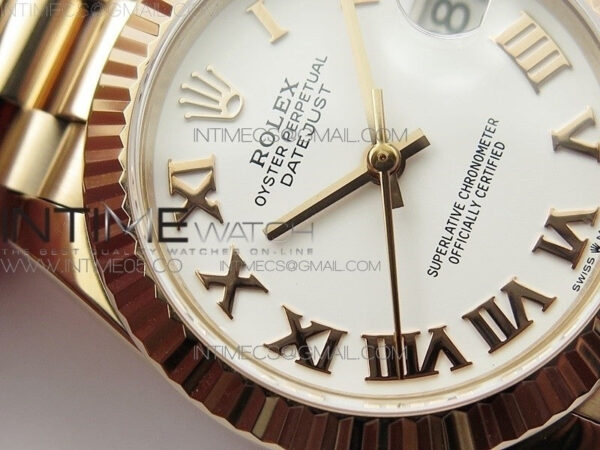 Datejust 31mm 278275 RG BP Best Edition White Roman Markers Dial on RG President Bracelet - Image 7