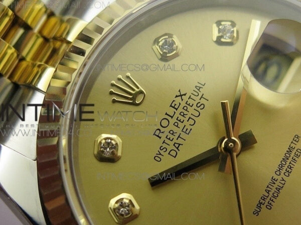 DateJust 36 SS/YG 116233 ARF 1:1 Best Edition 904L Steel Gold Dial Diamonds Markers on Jubilee Bracelet SH3135 V2 - Image 7