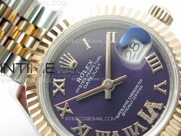 Datejust 28mm 279179 SS/RG APSF Best Edition Blue Dial Roman Markers on SS/RG Jubilee Bracelet NH05 - Image 7