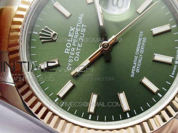 Datejust 36mm 116231 SS/RG BP 1:1 Best Edition Green Dial Stick Markers On SS/RG Oyster Bracelet A2824 - Image 7