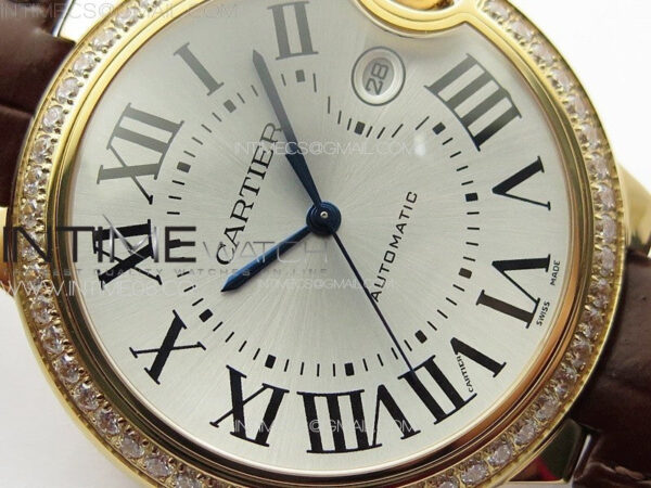 Ballon White 42mm Double Diamonds Bezel RG K3F 1:1 Best Edition White Texture Dial on Black Leather Strap A2824 - Image 7