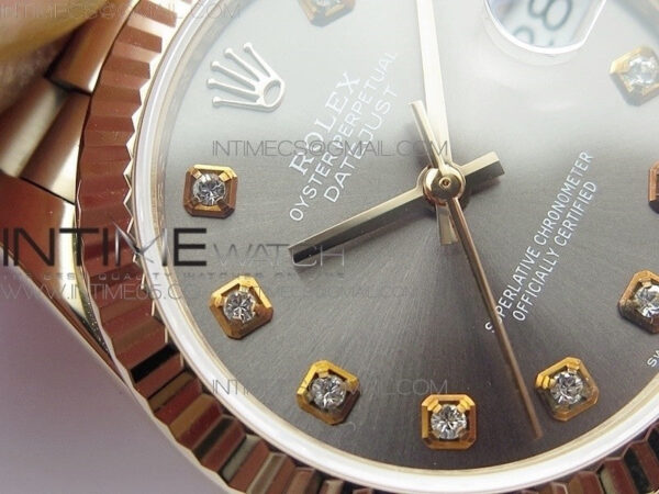 Datejust 31mm 278275 RG BP Best Edition Gray Crystal Markers Dial on RG President Bracelet - Image 7