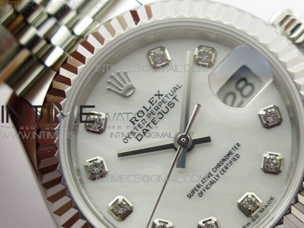 Datejust 28mm 279174 SS BP Best Edition White MOP Crystal Markers Dial on SS Jubilee Bracelet ETA2671 - Image 7