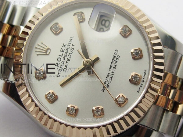 DateJust 31mm 178271 SS/RG APSF Best Edition Silver Dial Crystal Markers on Jubilee Bracelet A2824 - Image 7