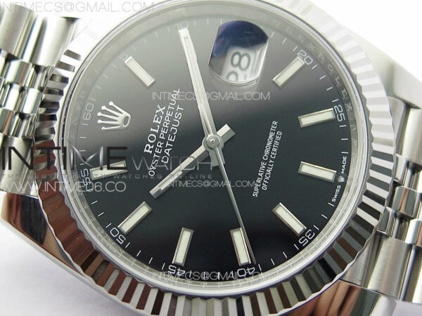DateJust 41 126334 Clean 1:1 Best Edition 904L Steel Black Stick Dial on Jubilee Bracelet VR3235 - Image 7