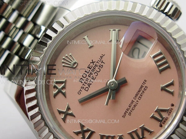 Datejust 28mm 279179 SS APSF Best Edition Pink Dial Roman Markers on SS Jubilee Bracelet NH05 - Image 7