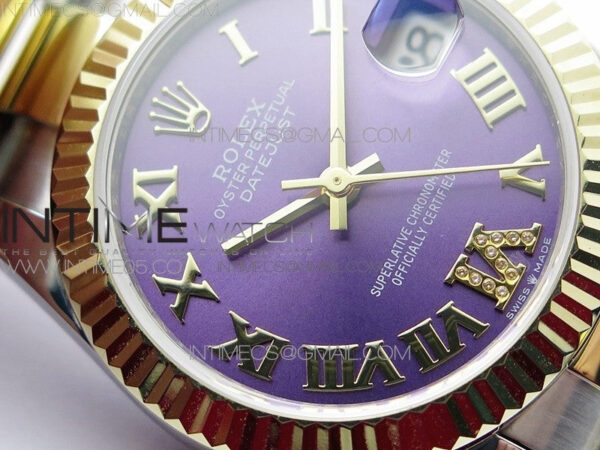 Datejust 31mm 278273 SS/YG BP Best Edition Purple Roman Markers Dial on SS/YG Oyster Bracelet - Image 7