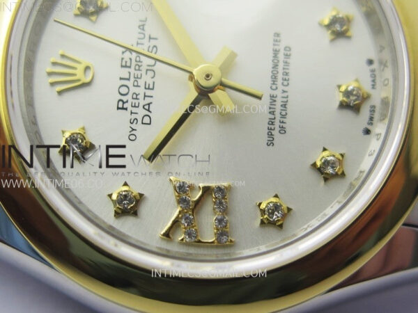 Datejust 28mm 279173 Smooth Bezel SS/YG APSF Best Edition White MOP Dial Star Crystals Markers on Jubilee Bracelet NH05 - Image 7
