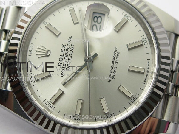DateJust 41 126334 Clean 1:1 Best Edition 904L Steel Silver Stick Dial on Jubilee Bracelet VR3235 - Image 7