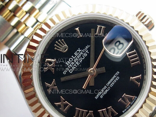 Datejust 28mm 279173 SS/RG BP Best Edition Black Roman Markers Dial on SS/RG Jubilee Bracelet ETA2671 - Image 7