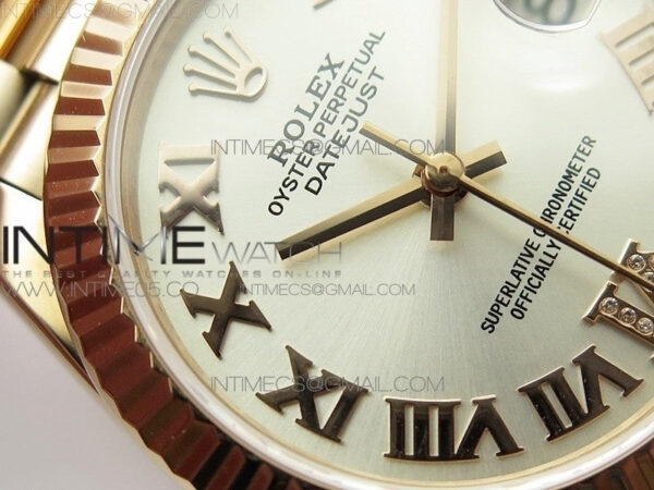 Datejust 31mm 278275 RG BP Best Edition Silver Roman Markers Dial @6 Dia on RG President Bracelet - Image 7