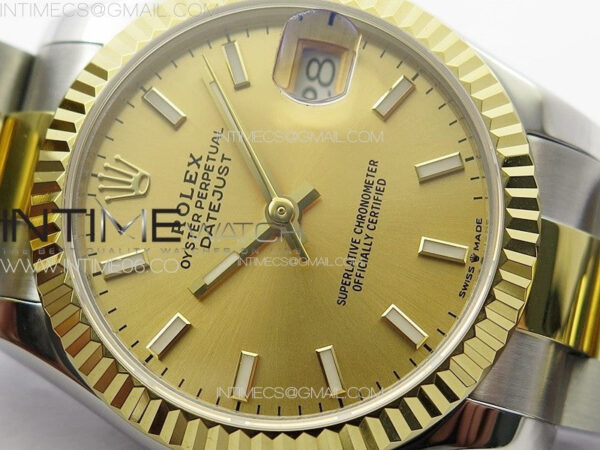 DateJust 31mm 178271 SS/YG APSF Best Edition YG Dial Sticks Markers on Oyster Bracelet A2824 - Image 7