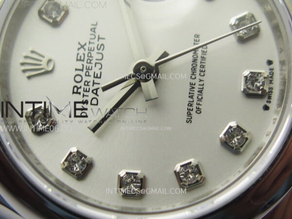 Datejust 28mm 279166 Smooth Bezel SS APSF Best Edition White MOP Dial Crystals Markers on SS Jubilee Bracelet NH05 - Image 7