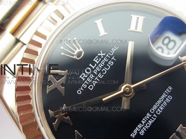 Datejust 31mm 278275 RG BP Best Edition Black Roman Markers Dial @6 Dia on RG President Bracelet - Image 7