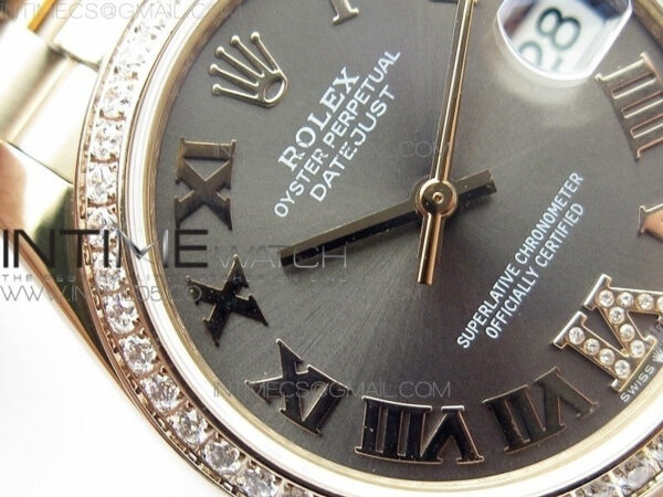 Datejust 31mm 278275 RG Dia Bezel BP Best Edition Gray Roman Markers Dial @6 Dia on RG President Bracelet - Image 7