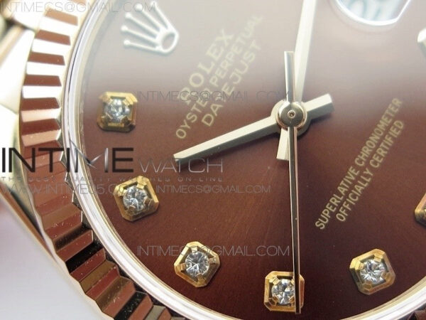 Datejust 31mm 278275 RG BP Best Edition Brown Crystal Markers Dial on RG President Bracelet - Image 7