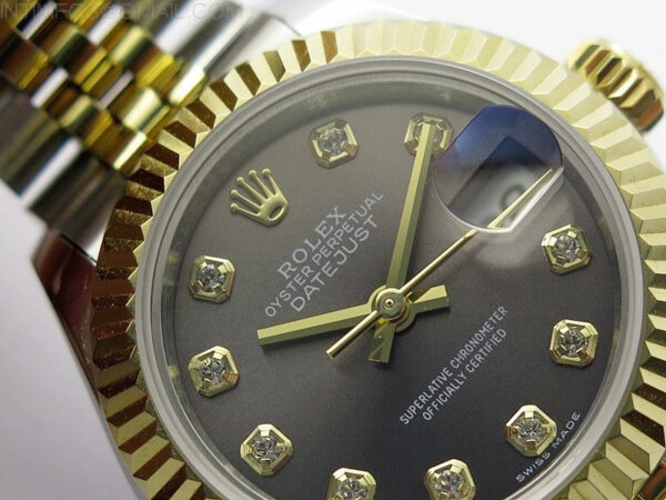 Datejust 28mm 279173 SS/YG BP Best Edition Gray Crystals Markers Dial on SS/YG Jubilee Bracelet ETA2671 - Image 8