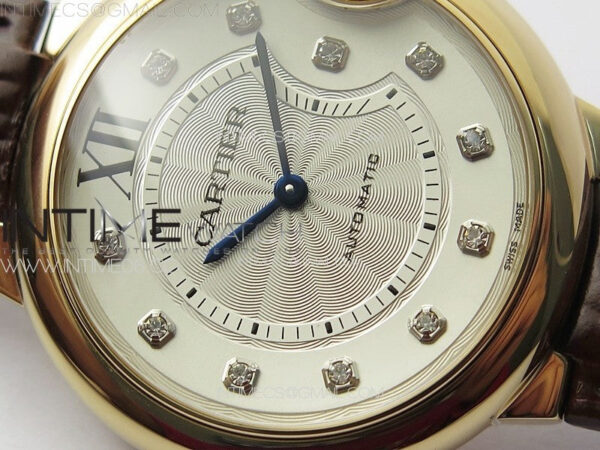 Ballon Bleu 36mm RG K3F 1:1 Best Edition White Textured Dia Markers Dial On Black Leather Strap A076 - Image 7